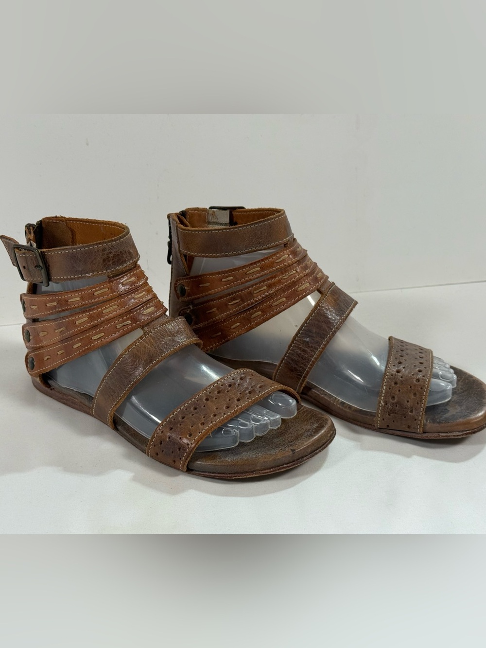 BEDSTU Brown Leather ARTEMIS Strappy Gladiator Sandals size 7 - Picture 2 of 8